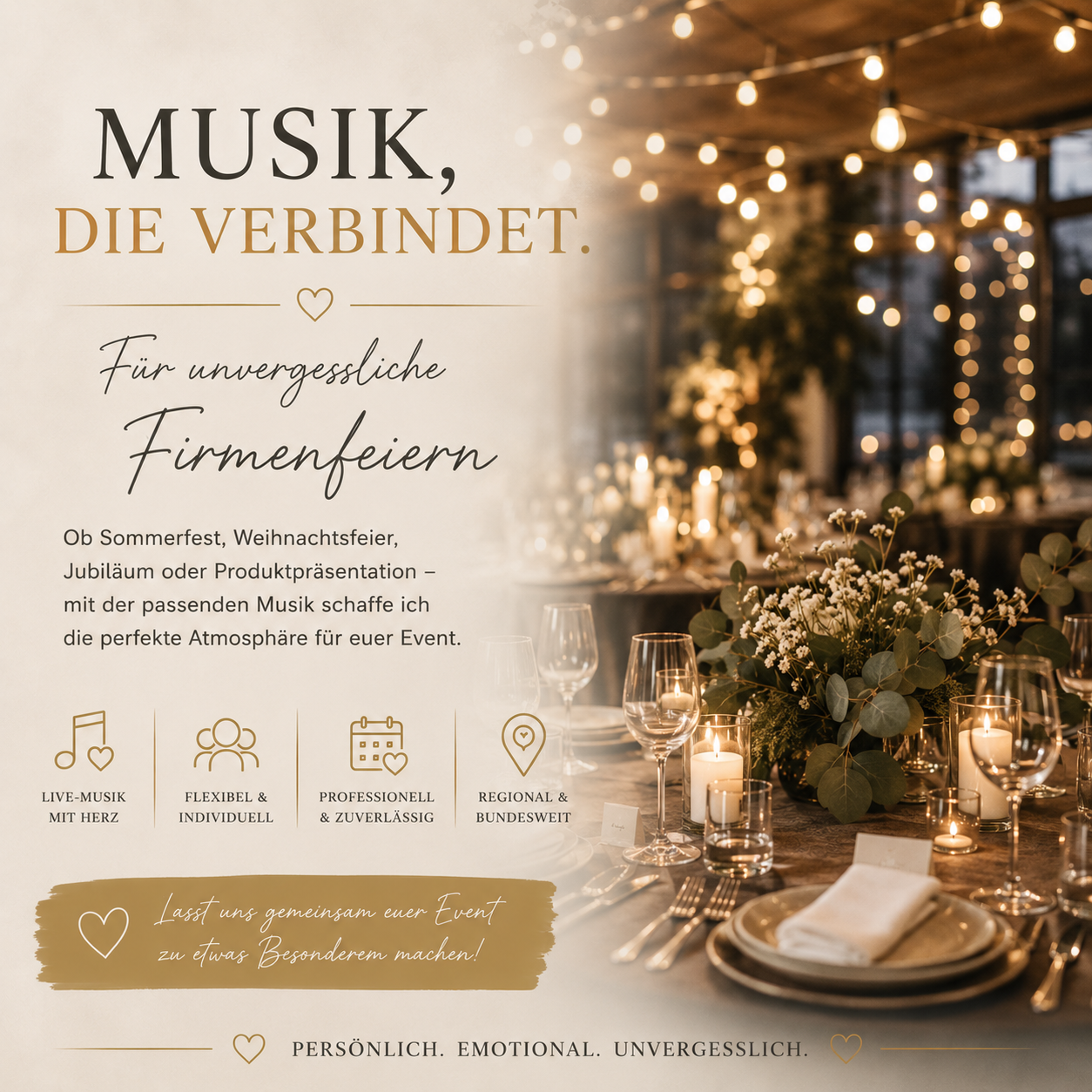 Firmenfeier Sachsen Stilvolle Firmenfeier mit Live-Musik und festlicher Atmosphäre in Sachsen